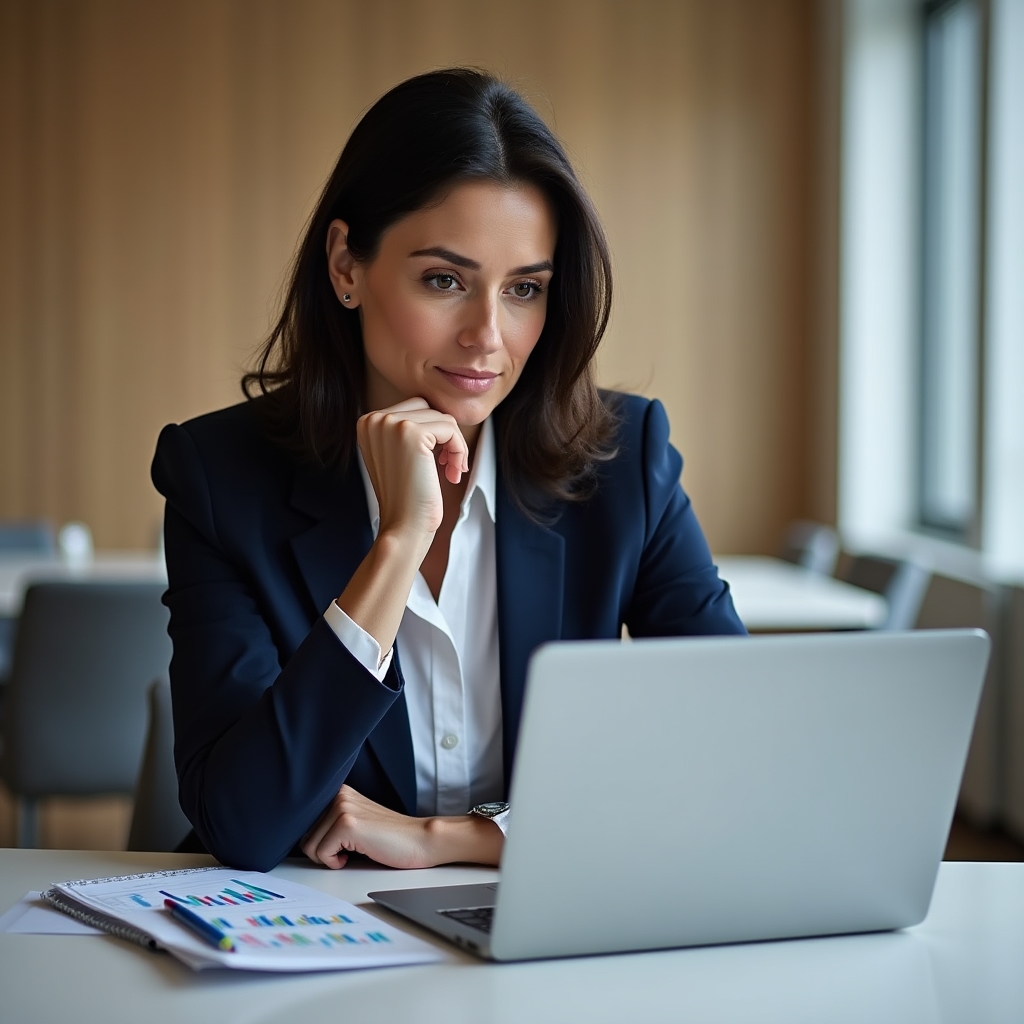 Proprietar de site privind datele GA4 pe laptop
